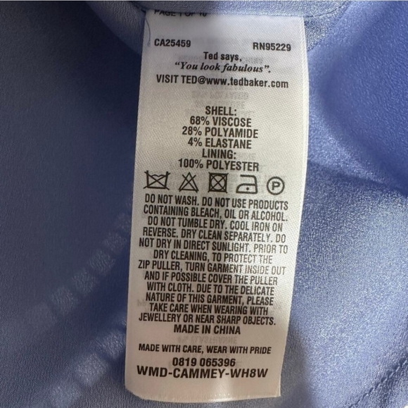 Ted Baker Cammey Scalloped Skater Dress Women's Blue Size 3 - Picture 4 of 8